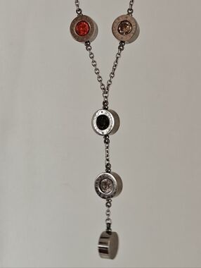 Multicolor Glass Stones BVLGARI Stainless Y-necklace